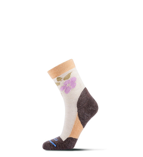 Fits Women's Light Hiker Floral Mini-Crew Sock Stone