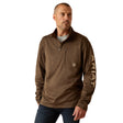 Ariat Men's Tek Team 1/2 Zip Sweatshirt Canteen Heather