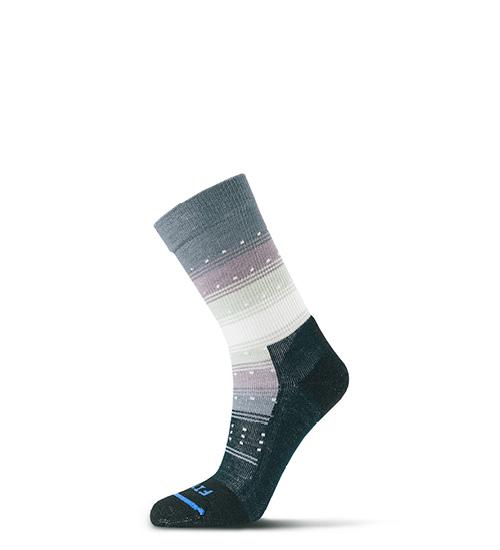 Fits Women's Casual Gradient Stripe Crew Sock Black/Natural