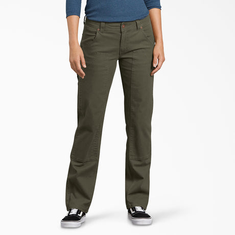 Dickies Women's Flex Relaxed Fit Duck Carpenter Pant Moss