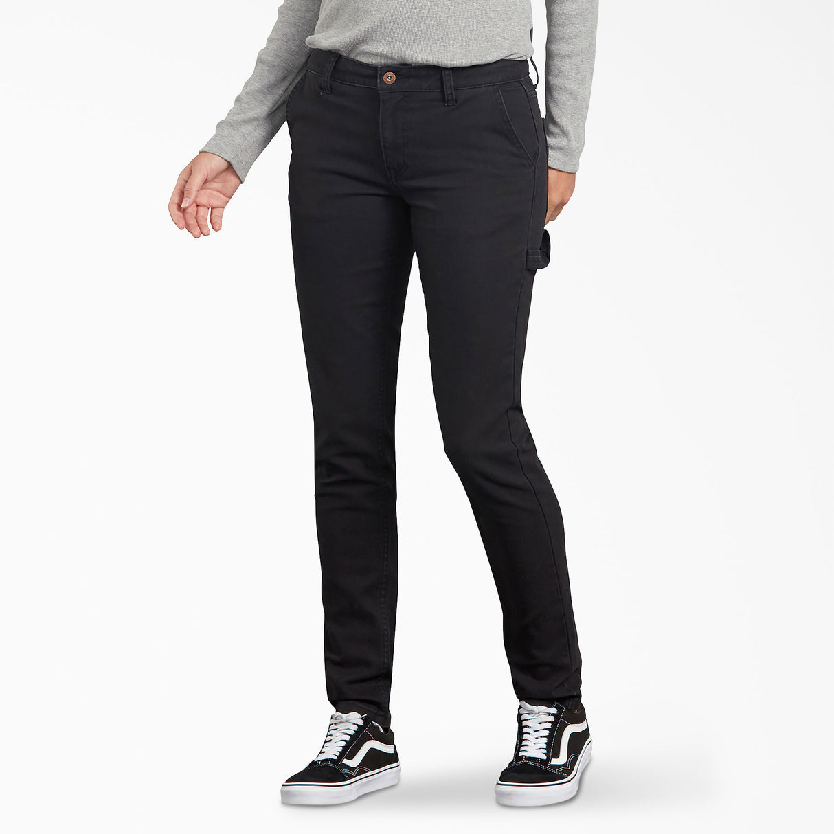 Dickies Women's Flex Slim Fit Duck Carpenter Pant Black