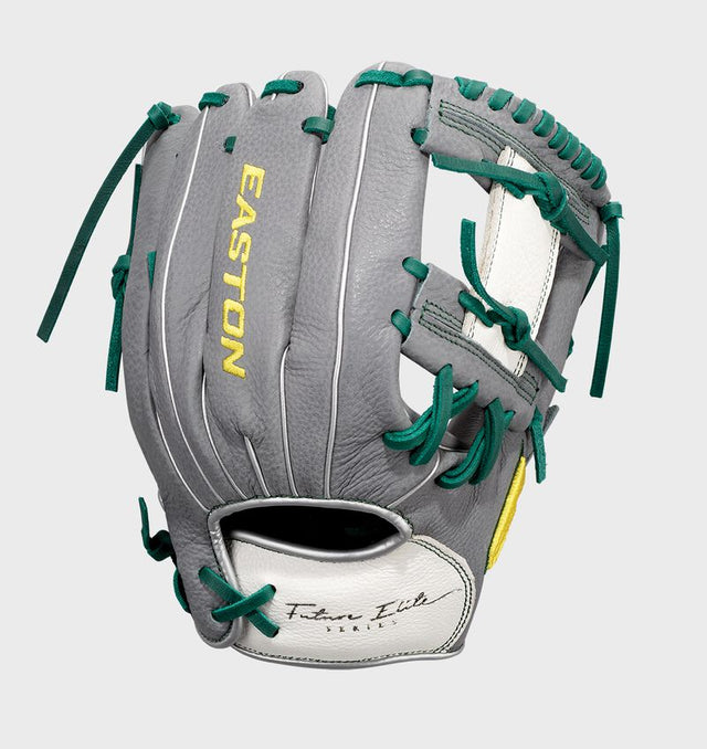 EASTON Future Elite 11in Youth Baseball Glove RH Grey/Green Gray green