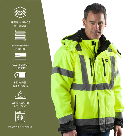 Gobi Heat Men's Flash Heated Hi Vis Jacket