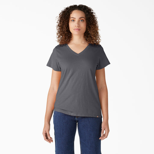 Dickies Women's Short Sleeve V-neck T-shirt Graphite