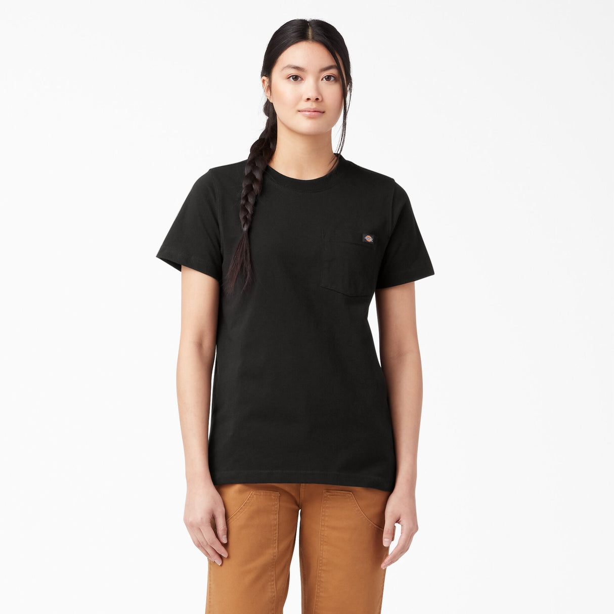 Dickies Women's Heavyweight Short Sleeve Pocket T-shirt Black