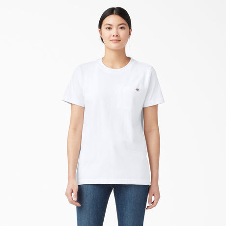 Dickies Women's Heavyweight Short Sleeve Pocket T-shirt White