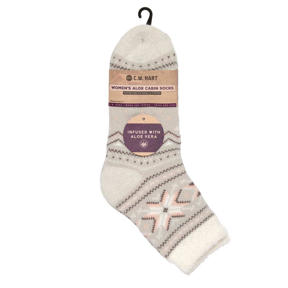 C.W. Hart Cozy Cabin Fairisle Sock With Aloe - High Rise/Marshmallow High Rise/Marshmallow