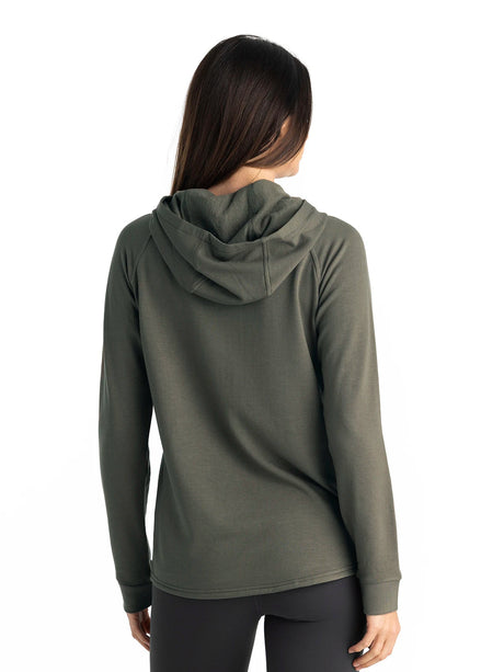 Free Fly Apparel Women's Bamboo Lightweight Fleece Hoodie - Fatigue Fatigue