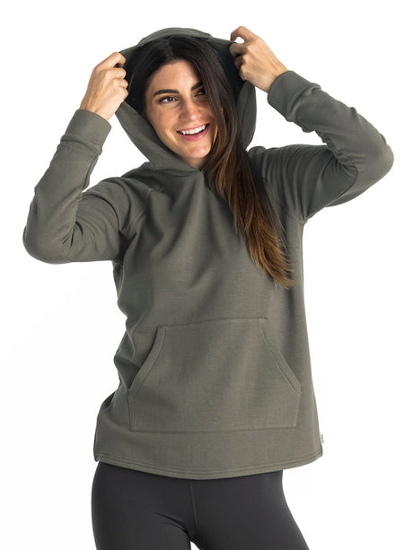 Free Fly Apparel Women's Bamboo Lightweight Fleece Hoodie - Fatigue Fatigue