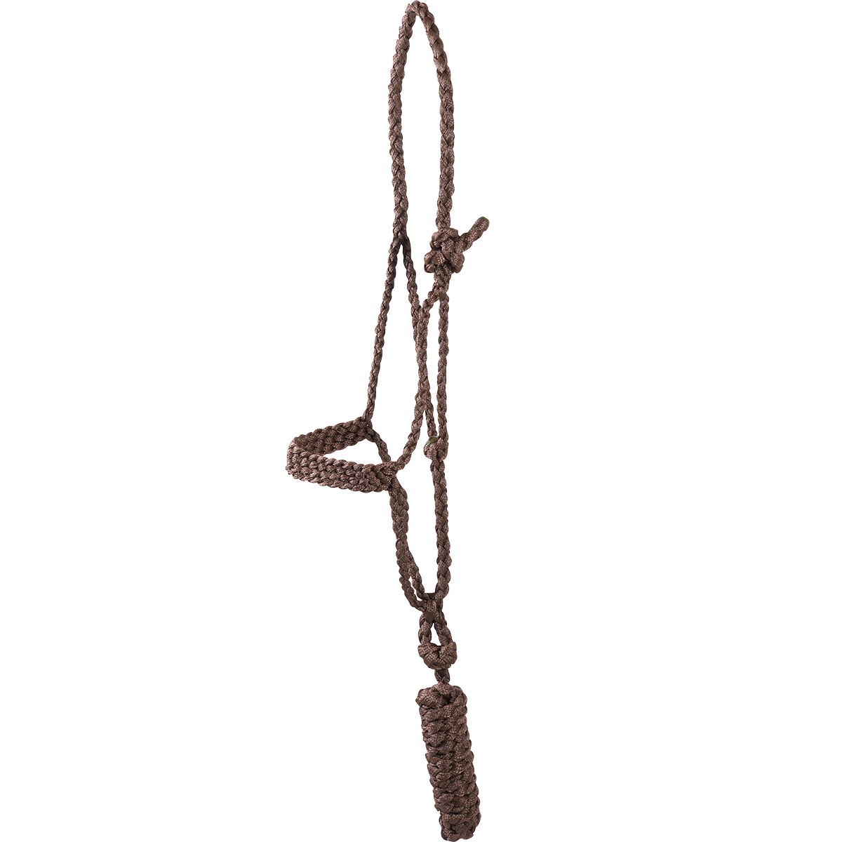 Classic Equine Flat Braid Halter and Leadrope - Chocolate