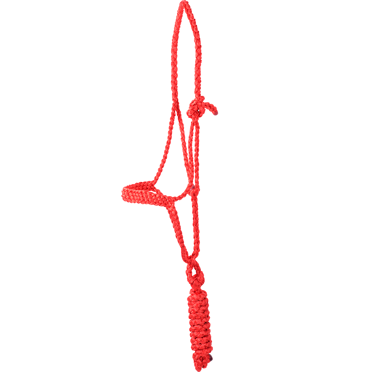 Classic Equine Flat Braid Halter and Leadrope - Red