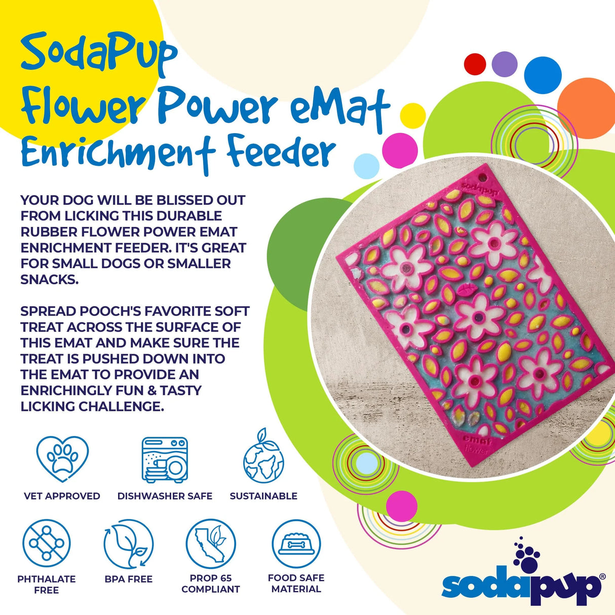 SodaPup Flower Power Lick Mat - Small / Large