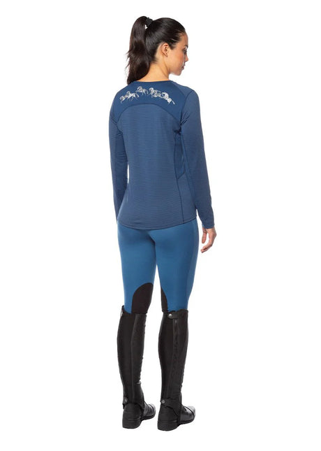 Kerrits Equestrian Apparel Foundation Base Layer Top - Harbor Stripe