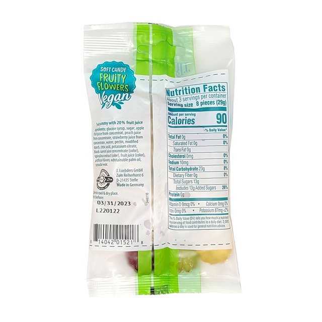 J Luehders Fruity Flowers Vegan Gummy Soft Chews