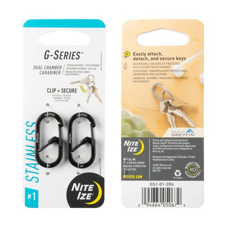 Nite Ize G-series Dual Chamber Carabiner #1 - Black Black