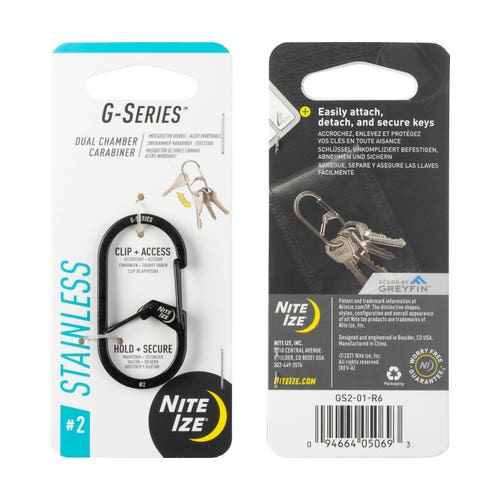 Nite Ize G-series®dual Chamber Carabiner #2 - Black Black