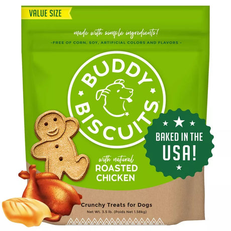 Buddy Biscuit Whole Grain Oven Baked Dog Treats (Roasted Chicken) - 16oz & 3.5lbs / Roasted Chicken