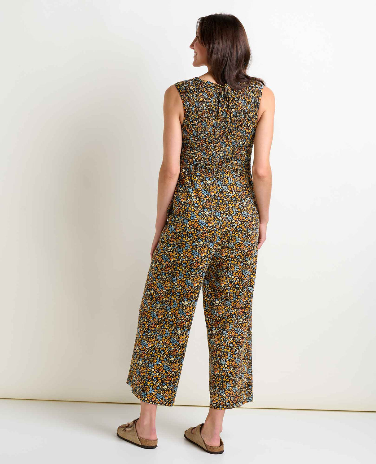 Toad & Co Gemina Sleeveless Jumpsuit - Black Ditsy Print
