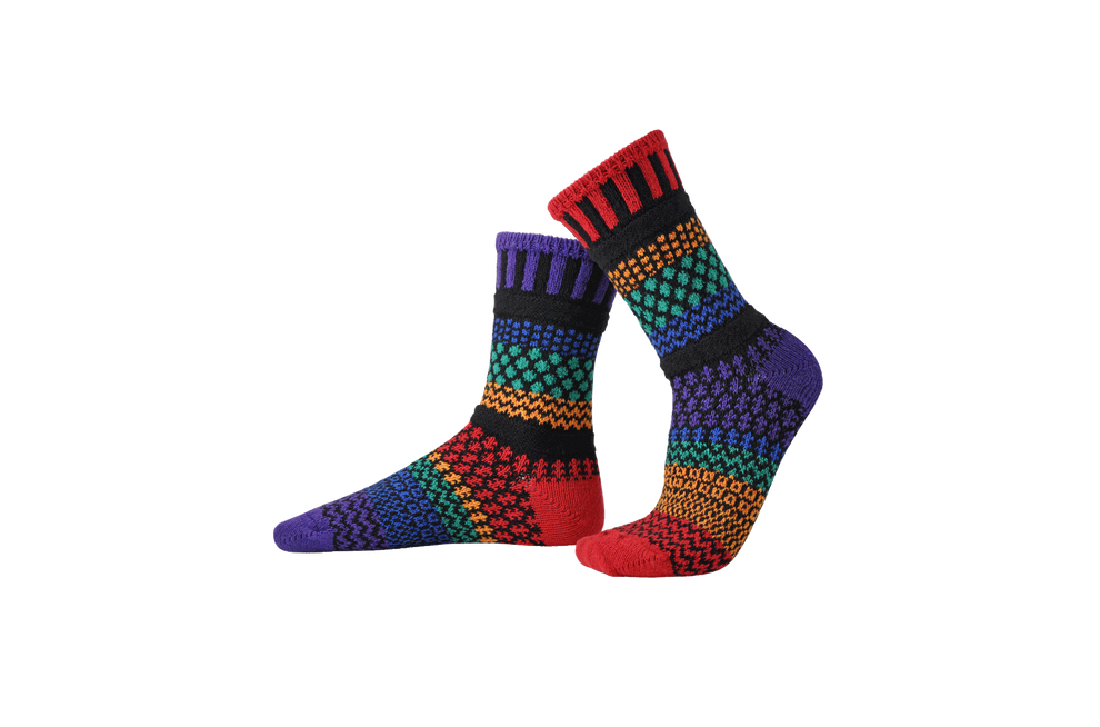 Solmate Gemstone Crew Sock Red/Emerald Green/Gold/Purple/Blue/Black