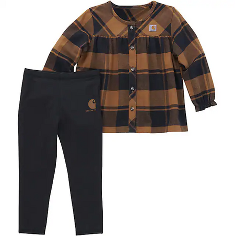 Carhartt Girls' Long-Sleeve Sweatshirt Print Legging 2pc Set - Black / Brown