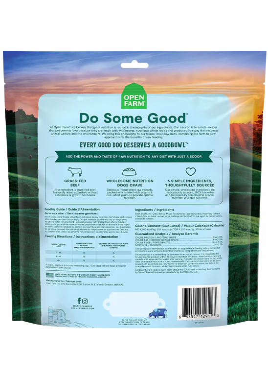 Open Farm Goodbowl Grass-Fed Beef Recipe Freeze Dried Raw Topper - (8oz / 23oz / 46oz)