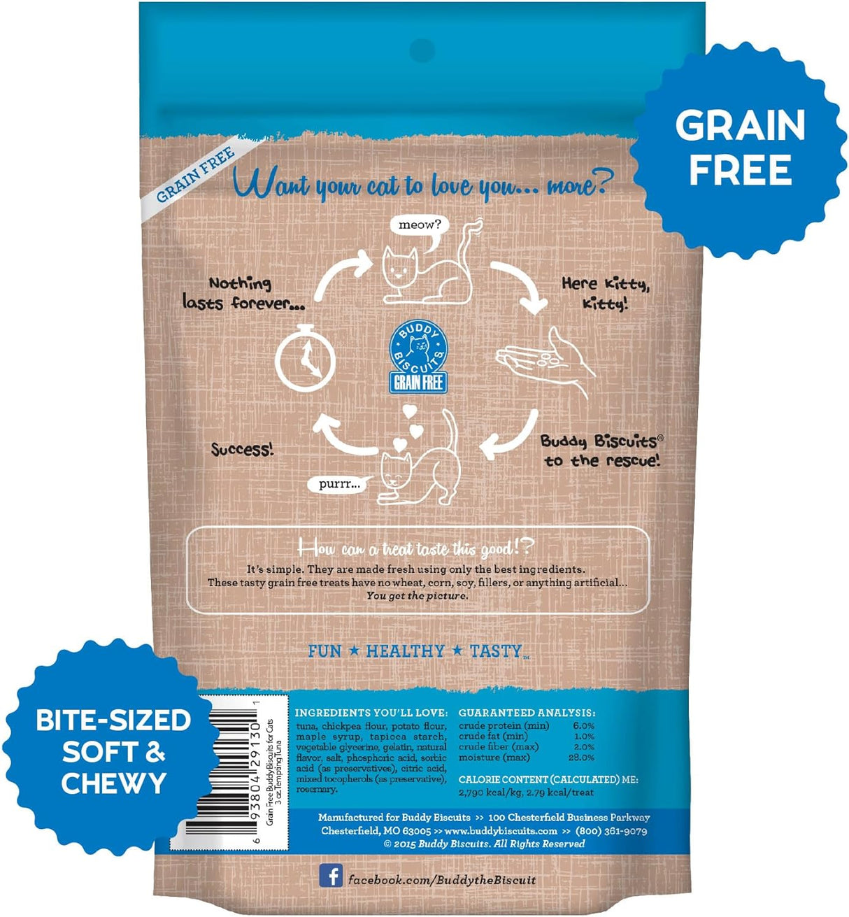 Grain Free Buddy Biscuits for Cats (Temping Tuna) - 3oz