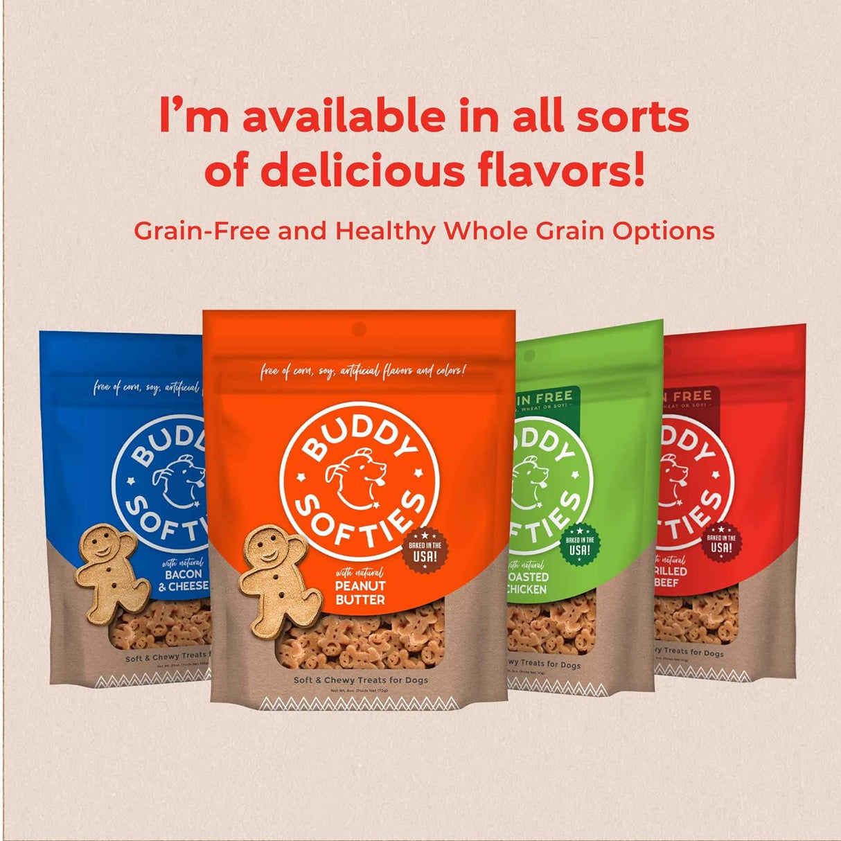 Buddy Biscuit Grain Free Soft & Chewy Treats (Grilled Beef) - 5oz