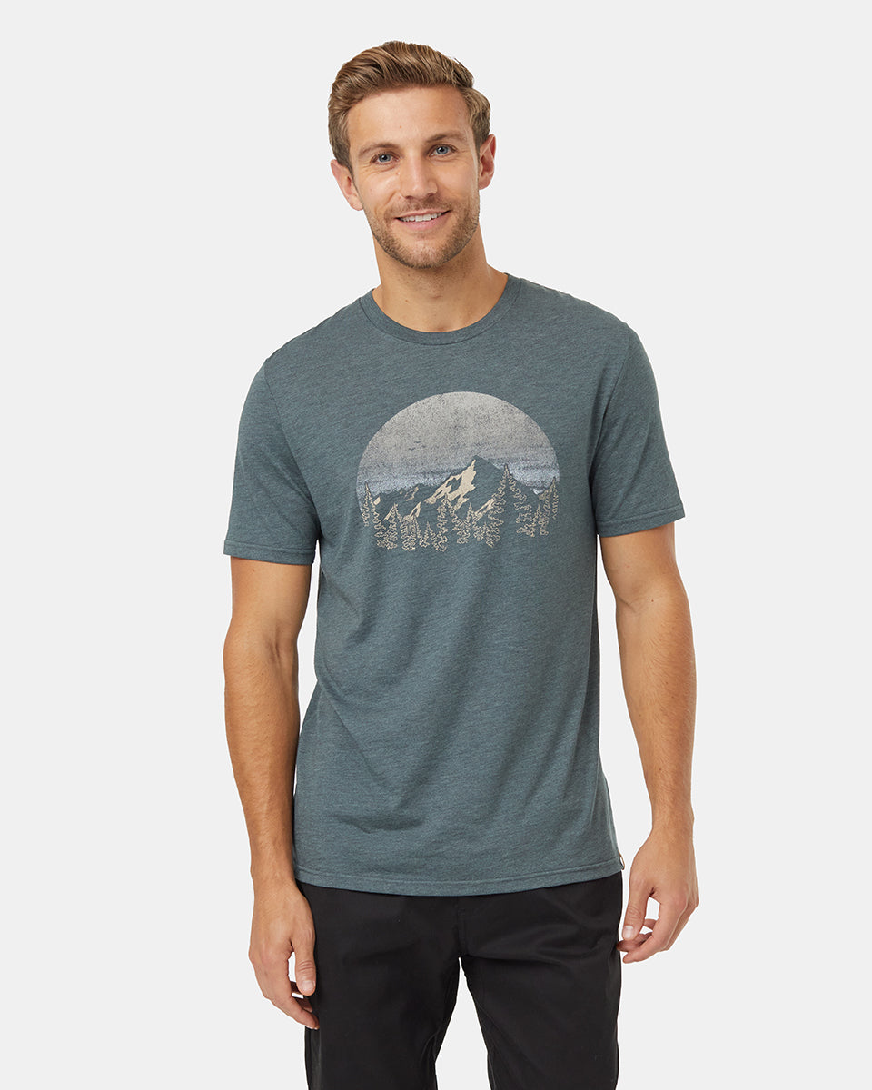 Tentree Men's Vintage Sunset T-Shirt - Urban Green Heather Ocean Air Urban Green Heather Ocean Air