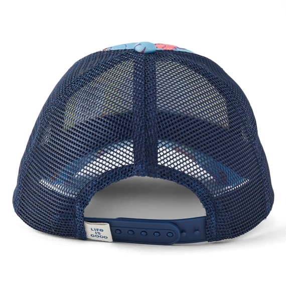 Life Is Good Kids' Grid Bug Pattern Trucker Hat - Cool Blue