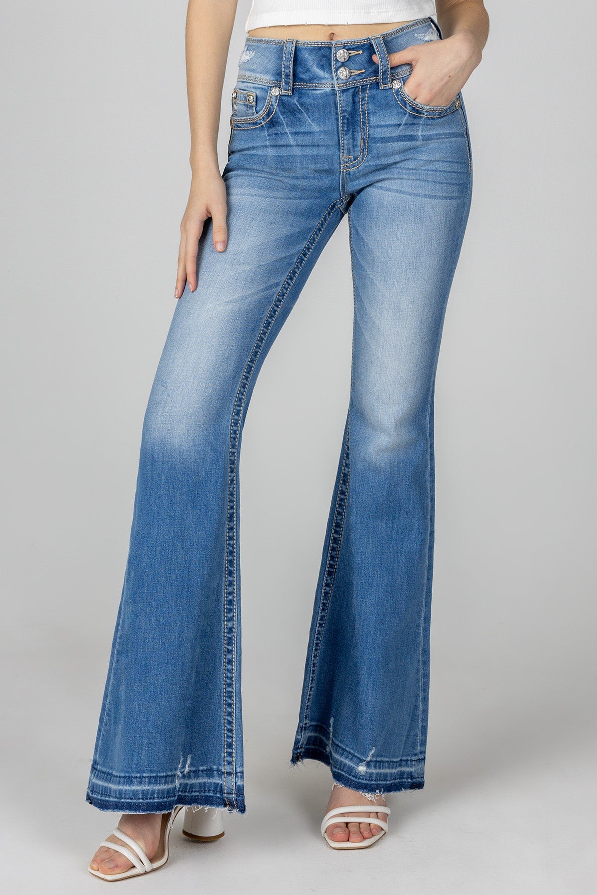 Miss Me Women's Simple Light Flare Denim Jean