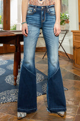 Miss Me Women's Denim Patched Super Flare