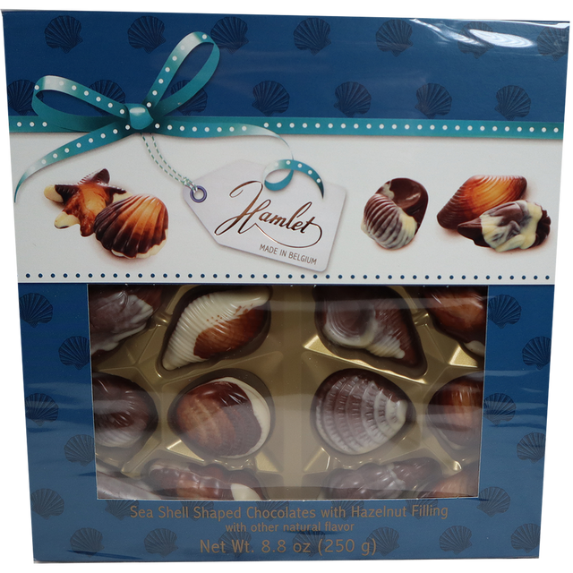 Hamlet Chocolate Seashells with Hazelnut Filling Window Gift Box