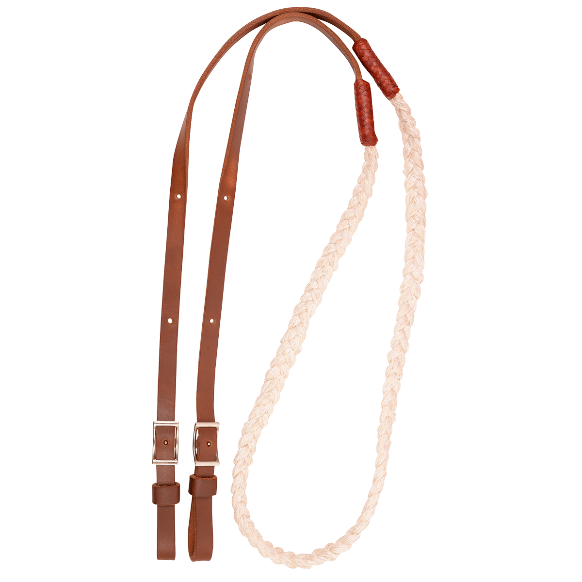 Martin Saddlery Hand Braided 3-Strand Barrel Rein Buckle Ends