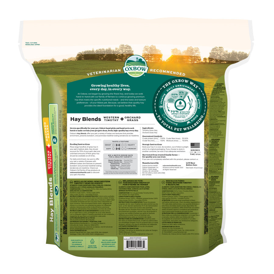 Oxbow Animal Health Hay Blends Western Timothy & Orchard Grass - (40oz / 90oz)