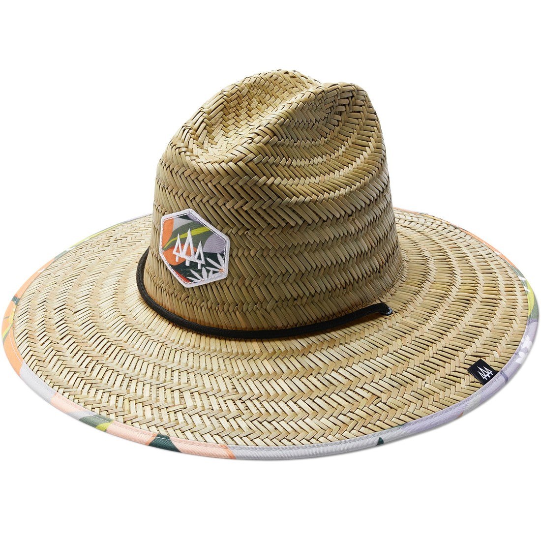 Hemlock Hats Barbados Straw Hat Abstract Floral Print