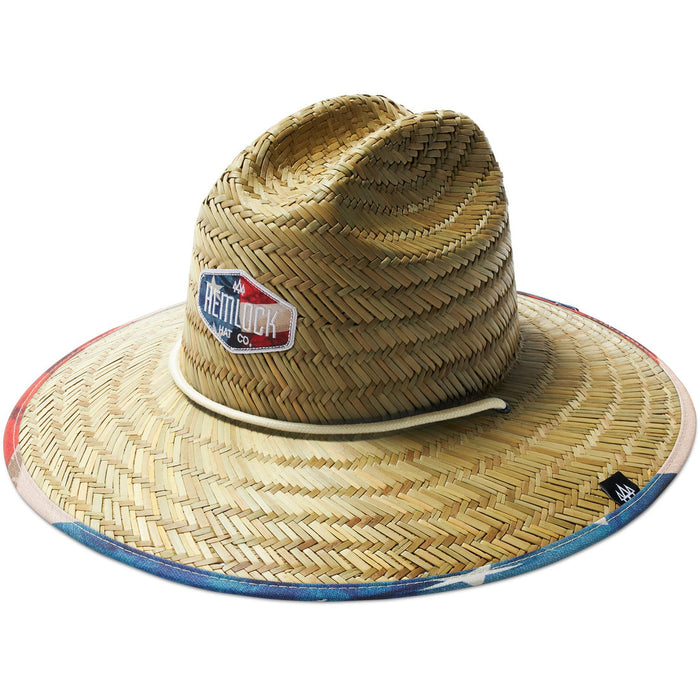 Hemlock Hats Big Kid's Brave Straw Hat USA Print
