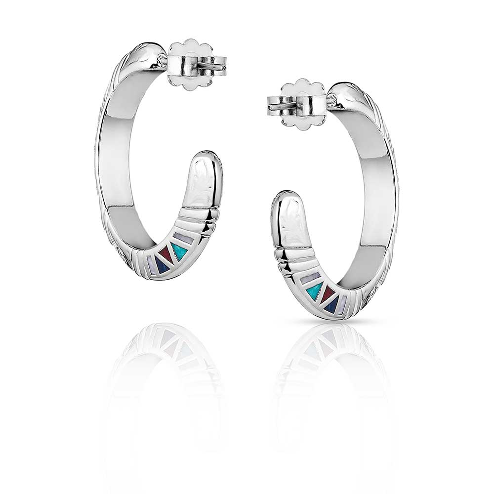 Montana Silversmiths Hidden Mosaic Hoop Earrings