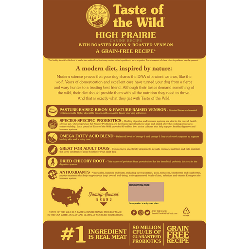 Taste of the Wild High Prairie Canine Recipe with Roasted Bison & Roasted Venison - 14 LB