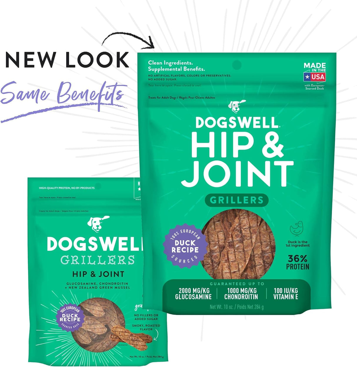 Dogswell Hip & Joint Grillers Dog Treats (Duck Recipe) - 10oz
