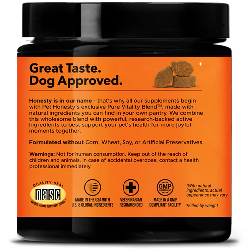 Pet Honesty Hip + Joint Health Max Strength Supplement Chews - Hickory Bacon