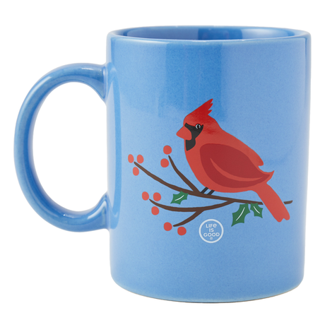 Life Is Good Holiday Cardinal Jake's Mug - Cornflower Blue Cornflower Blue