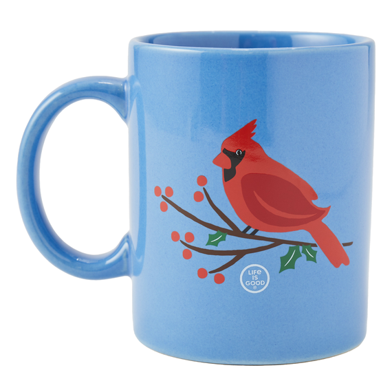 Life Is Good Holiday Cardinal Jake's Mug - Cornflower Blue Cornflower Blue