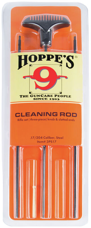 Hoppe's 3 Piece Steel Gun Cleaning Rod Rifle .17-204cal