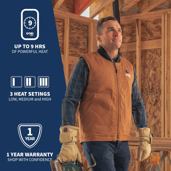 Gobi Heat Men's Ibex Heated Workwear Vest (5-Zone)