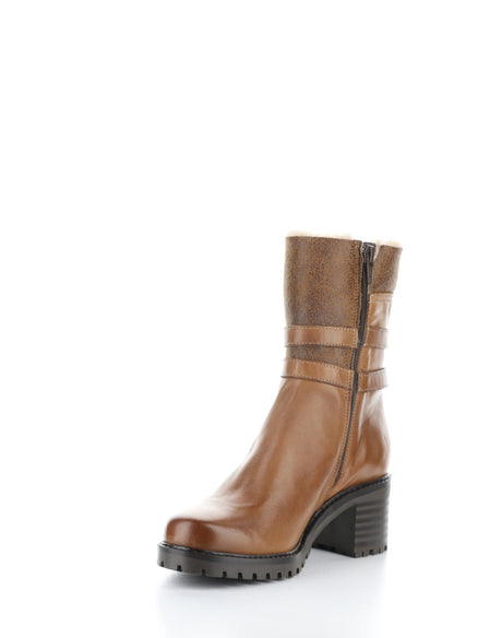 Bos & Co Women's Iliad Round Toe Boot - Rich Brown/Taupe/Camel Rich Brown/Taupe/Camel