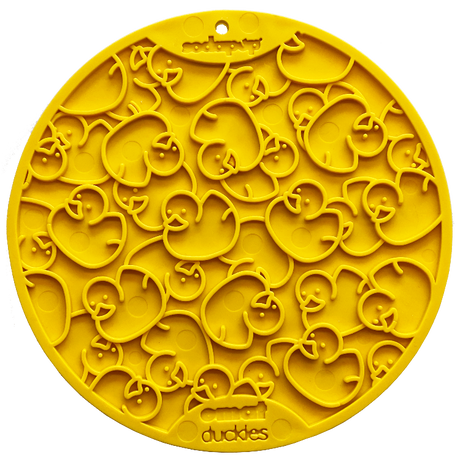 SodaPup Duckies Design Lick Mat with Suction Cups - Yellow Yellow