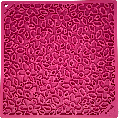 SodaPup Flower Power Lick Mat - Small / Large Pink