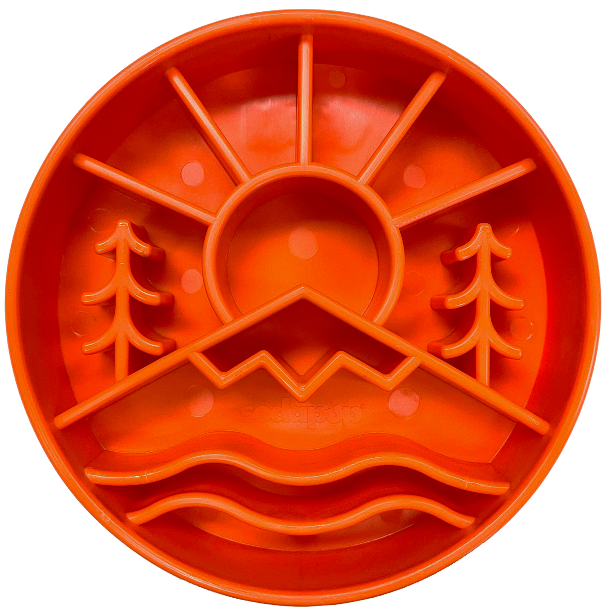 SodaPup Great Outdoors Design Slow Feeder Bowl for Dogs - Orange Orange