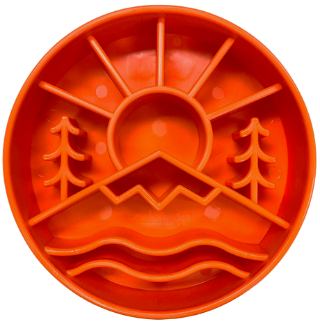 SodaPup Great Outdoors Design Slow Feeder Bowl for Dogs - Orange Orange