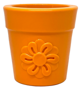 SodaPup PUP-X Rubber Treat Dispenser & Enrichment Toy - Flower Pot - Orange Orange